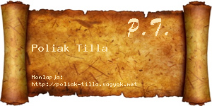 Poliak Tilla névjegykártya